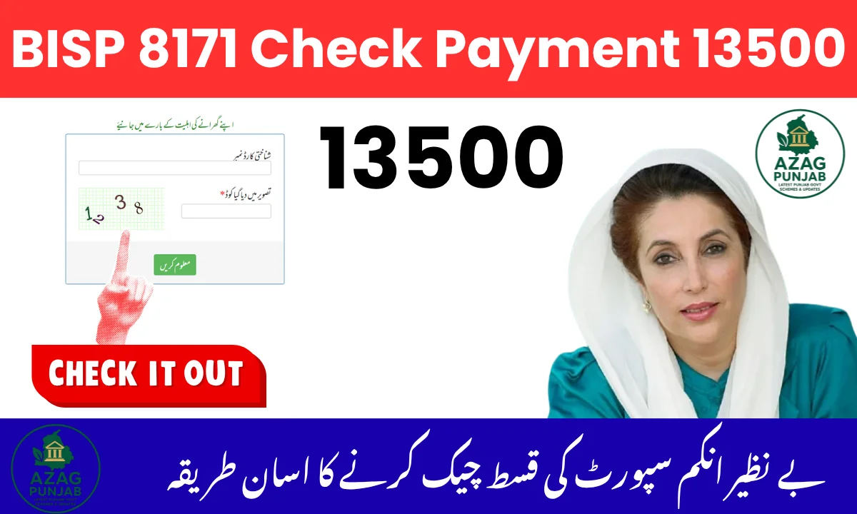 BISP 8171 Check Payment 13500 Web Portal / SMS / Nearest BISP Office