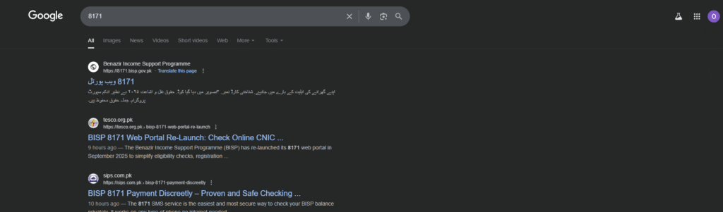 BISP 8171 Web Portal Check Payment Online 2025