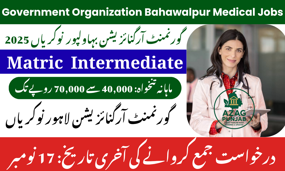 Government Organization Bahawalpur Medical Jobs 2025 | Apply Now