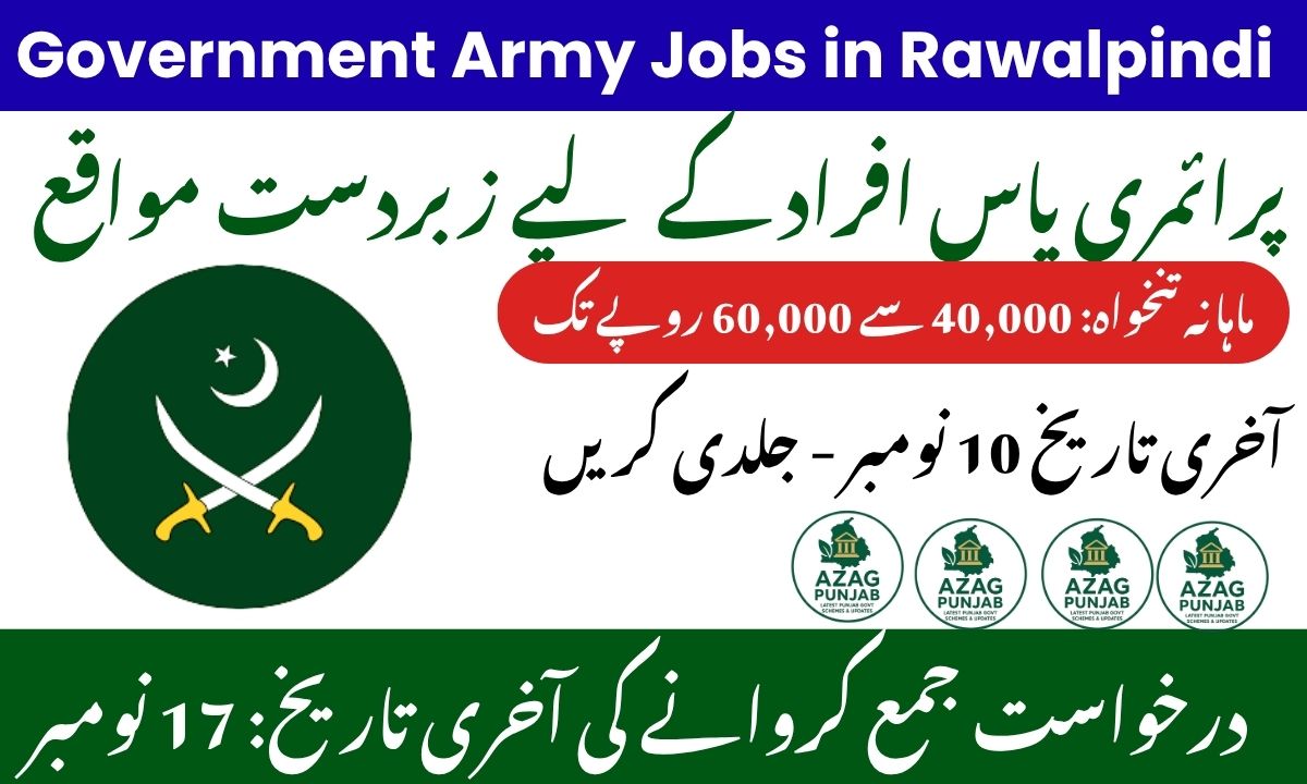 Latest Government Army Jobs in Rawalpindi November 2025