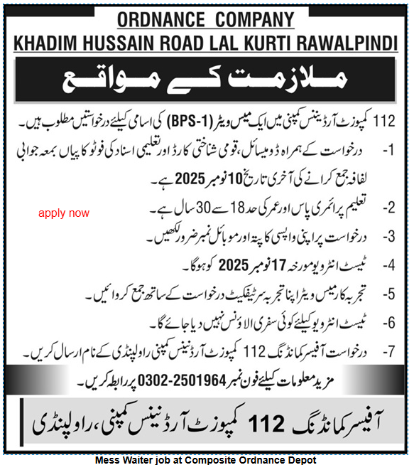 Latest Government Army Jobs in Rawalpindi November 2025