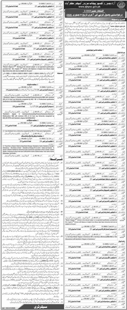 Latest Azad Jammu & Kashmir AJKPSC Jobs 2026